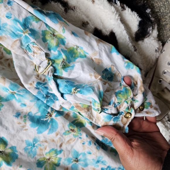 Karen Scott Floral Button Up Blouse - Picture 6 of 7